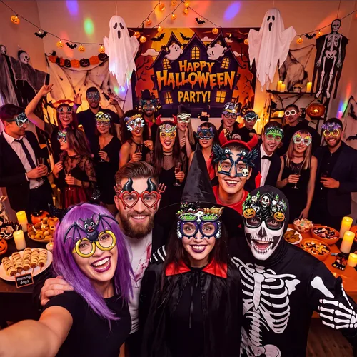 Vista 5 de Vinsot Paquete de 32 divertidos vasos de papel de Halloween para decoración