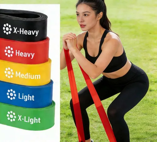 Vista 6 de Conjunto de Bandas de Resistencia para Fitness, Bandas de Ejercicio Multifuncionales para el Hogar, Equipo de Ejercicio para Entrenamiento