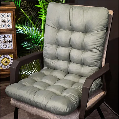 Vista 8 de ZTGL Cojín plegable para silla mecedora, antideslizante, grueso, suave, con respaldo alto, para interiores y exteriores, cojín largo para silla Azul