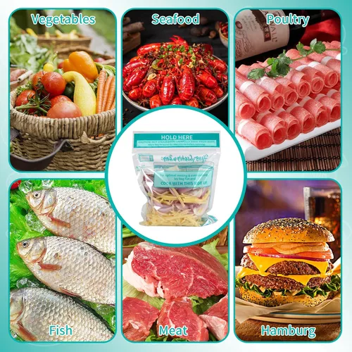 Vista 7 de 20 bolsas de cocción al vapor, bolsas de vapor para microondas, verduras, papas y carne (1)