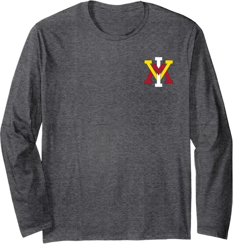 Vista 4 de VMI Keydets - Camiseta de manga larga con diseño de icono de pecho izquierdo, Negro