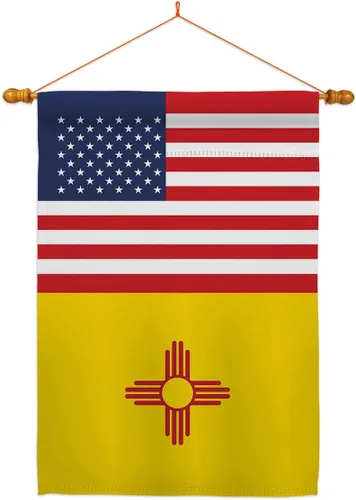 Vista 8 de US New Mexico Garden House Flags Set Americana States USA American Territories Republic Country Particular Area Small Decorative Gift Yard Banner