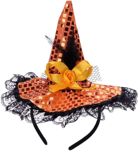 Vista 8 de Witch Hat Headband-Halloween Costume Accessory for Women & Toddlers Negro