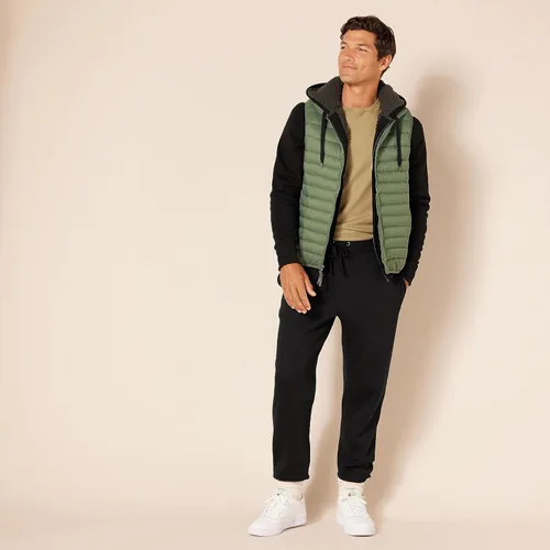 Vista 4 de Tienda Essentials Sudadera de vellón con capucha, con forro de sherpa y cierre completo de cremallera para hombre