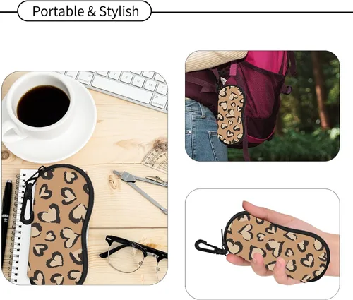 Vista 5 de Hion Estuche para gafas de sol ultra ligero de neopreno con cremallera y clip para cinturón