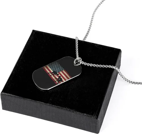 Vista 3 de Collar con colgante de la bandera de Estados Unidos, 1 collar personalizado con colgante de imagen, joyería para hombres y mujeres, regalo