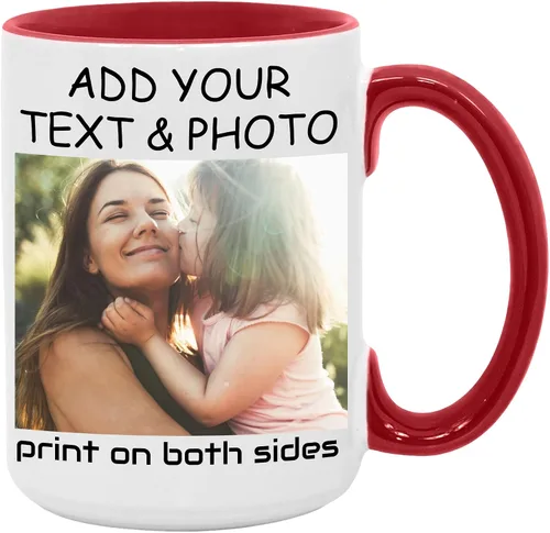 Vista 18 de Taza de café personalizada, crea un regalo único con tus fotos, texto y nombres, perfecta para mamá, papá, amigos y ocasiones especiales, 11 onzas