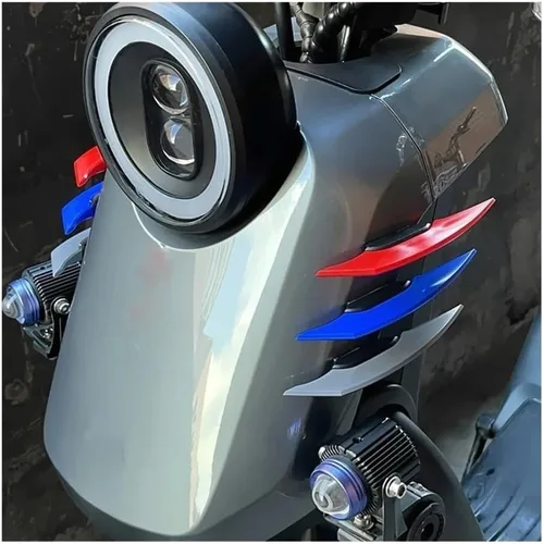Vista 3 de Wings Side Fairing Motorcycle Winglets Fairing Side Spoiler Wind Wing Stickers Universal for Nt 1100 for Fz6 for Remax WHITE