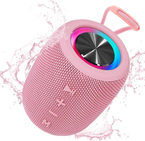 Vista 12 de Altavoz Bluetooth portátil, altavoz inalámbrico BT5.3 de 20W con diafragmas de graves, luces LED multimodos dinámicos, IPX6 resistente al agua