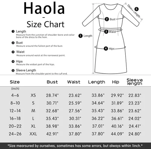 Vista 3 de Haola - Mini vestido corto sexy y casual de manga larga para mujer