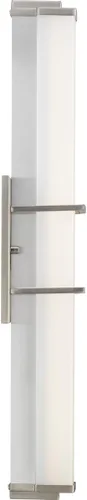 Vista 6 de Progress Lighting Phase 2.2 LED Collection - Lámpara de tocador de baño moderna con pantalla blanca de 24 pulgadas, níquel cepillado