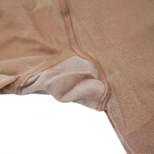 Vista 4 de DANCEYOU Medias ligeramente brillantes con pies para niñas y mujeres, tamaño brillante, tostada en tono de piel para disfraz, baile y vestimenta