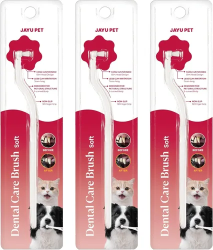 Vista 18 de JAYU PET Cepillo de Cuidado Dental (Cerdas de Borde) 1 unidad - Cepillo de Dientes para Perro con Cabeza Micro Redonda, Cepillo de Dientes