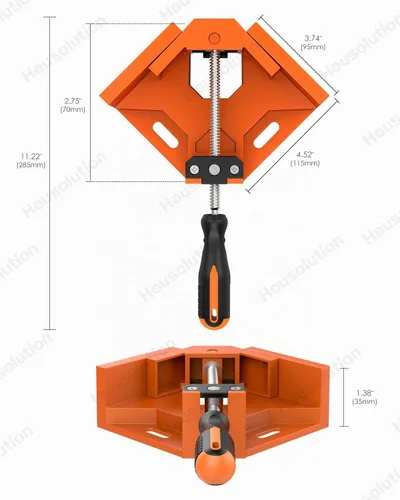 Vista 9 de Housolution Abrazadera de ángulo recto, [2 paquetes] Abrazadera de esquina de aleación de aluminio de 90 ° de un solo mango, herramienta