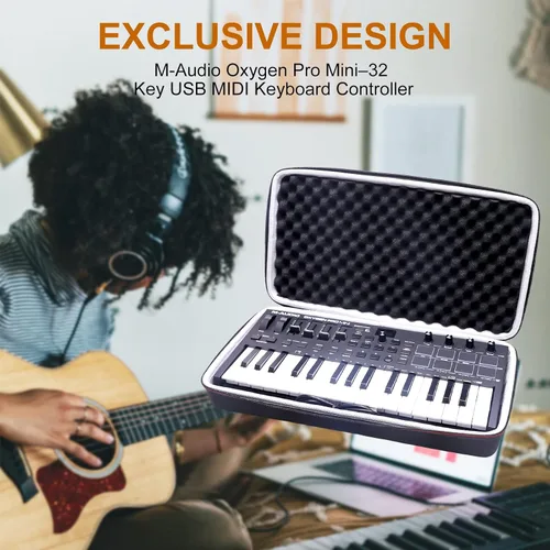 Vista 2 de LTGEM - Funda rígida para M-Audio Oxygen Pro Mini - Controlador de teclado MIDI USB de 32 teclas