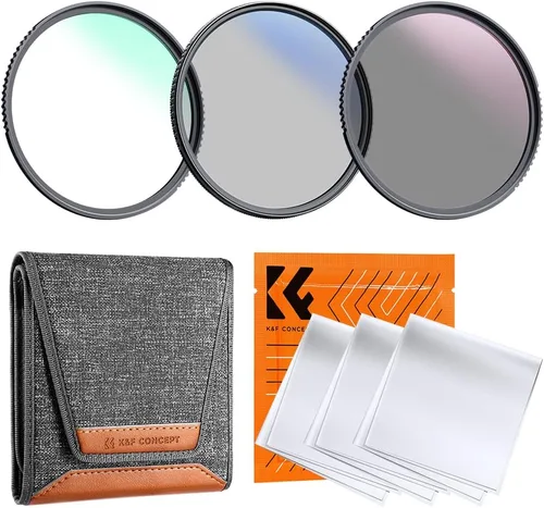 Vista 9 de K&F Concept Kit de filtro de lente UV/CPL/ND de 3.031 in (3 piezas) - 18 recubrimientos multicapa, filtro UV + filtro polarizador + filtro