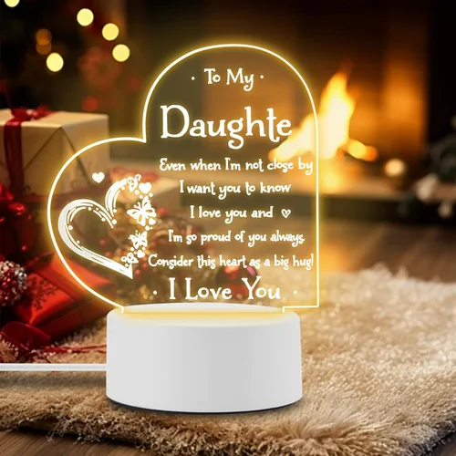 Vista 13 de Regalos Bestview para abuela - Delicados regalos de cumpleaños para abuela de nietos - Luz nocturna acrílica LED lámpara de noche para cama