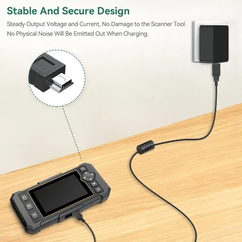 Vista 7 de Adaptador de 5 V + mini cable USB de repuesto para escáner FOXWELL NT301 NT201 NT510 NT604 NT624 NT630 OBD2 escáner de diagnóstico herramienta