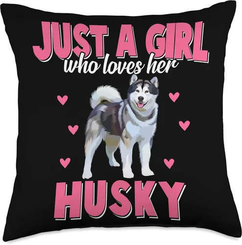 Vista 4 de Funny Husky Lover Gifts & Husky Fan Outfits Funny Lover Graphic - Almohada con diseño de Husky para mujeres, niñas, niños, 16 x 16 pulgadas