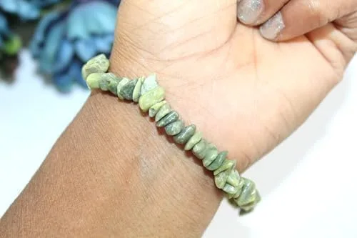 Vista 5 de Hijet Hermosa pulsera de virutas de vesuvianita para hacer joyas, equilibrio de energía positiva, armonía, suerte, yoga, meditación, reiki, único