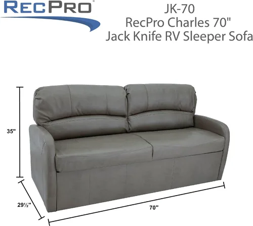 Vista 3 de RecPro Sofá con cuchillo RV de 70 pulgadas con brazos - Fossil