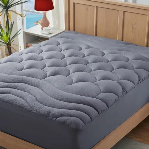 Vista 9 de ELVEN HOME Protector de colchón de tamaño individual para aliviar el dolor, cubrecolchón refrescante individual para cama individual, funda Negro