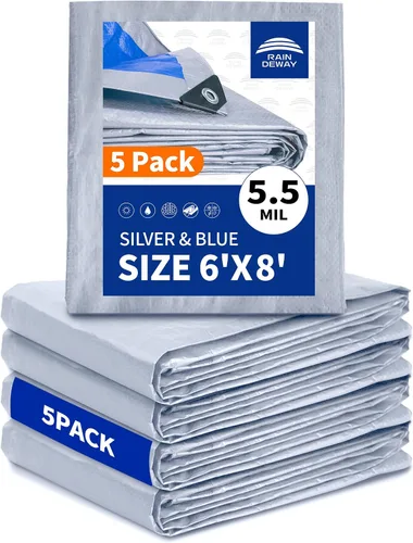 Vista 75 de RAINDEWAY Tarps - Lona impermeable de color azul de 4 x 16 pies de grosor, resistente a desgarros, multiusos, para techo, campamento, automóvil
