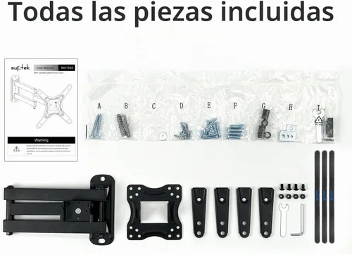 Vista 9 de Suptek - Soporte de pared para monitor de TV de movimiento completo para la mayoría de televisores y monitores de pantalla plana LED LCD de 13 a 43