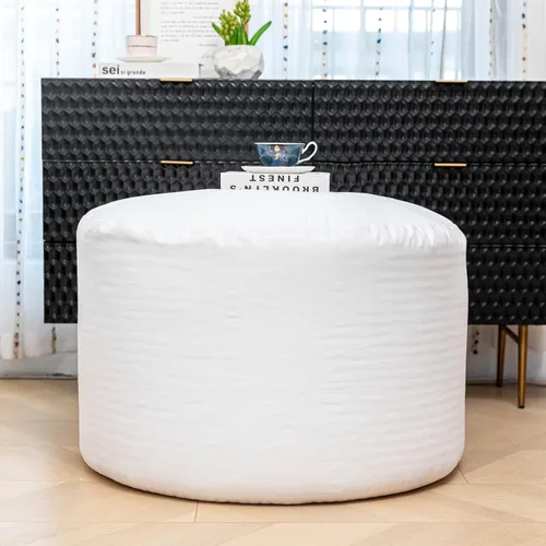 Vista 2 de Puf de repuesto para puf, para puf, silla, sofá perezoso, forro interior con cremallera, sin relleno, fácil limpieza, forro interior de puf blanco