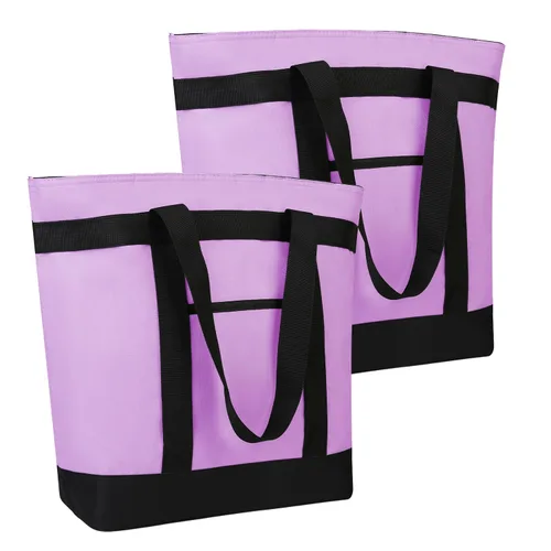 Vista 10 de Bolsa tote reutilizable aislada para compras de comestibles para mujeres/hombres, bolsa de entrega de pizza/comida para mantener los alimentos
