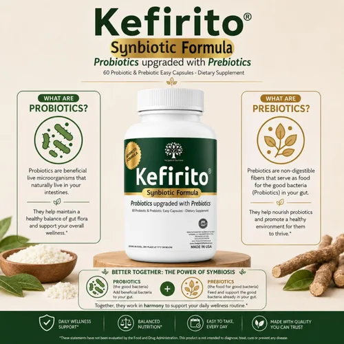 Vista 8 de Spirit of The Forest Kefirito Daily Synbiotic Probiotic Prebiotic 60ct