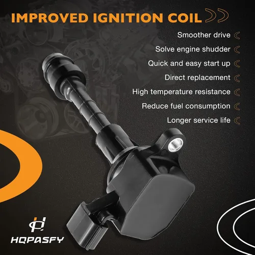 Vista 4 de Paquetes de bobina de encendido HQPASFY, Compatibles con Infiniti G35/FX35/M35 2003-2008, Nissan 350Z 2003-2006 3.5L V6, Reemplaza # 22448-AL61C