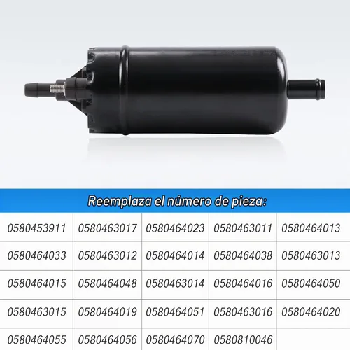 Vista 4 de JDMSPEED Nueva bomba de combustible universal en línea de alta presión 12V, bomba de inyección de combustible de gasolina, repuesto 0580464070 Negro
