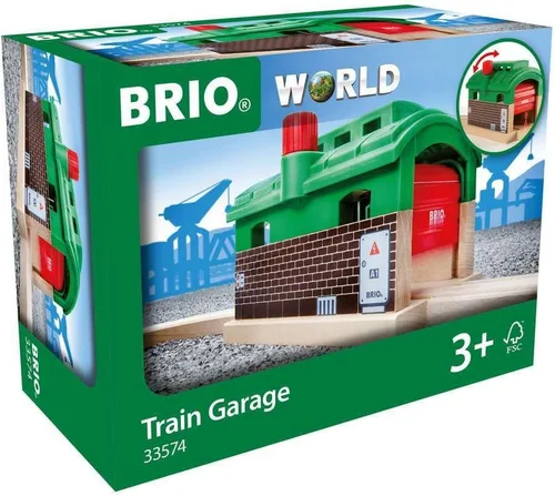 Vista 3 de BRIO World 33574 - Cochera de tren - 1 pieza de accesorio de tren de juguete de madera para niños a partir de 3 años