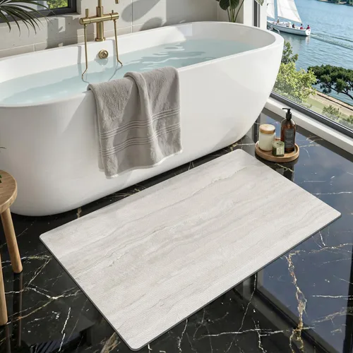 Vista 27 de LUMI Tapetes de baño ultra delgados, superabsorbentes, de secado rápido, antideslizantes, para debajo de la puerta, bañera, lavabo y ducha, 17 x 30