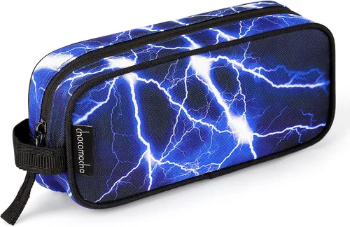Vista 13 de Estuche para lápices Choco Mocha para niñas, gran estuche de lápices con cremallera suave para niñas con 2 compartimentos, estuche de lápices