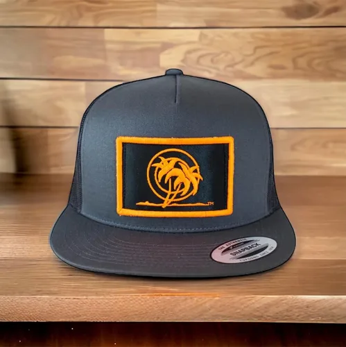Vista 5 de Classic Palm Patch - Gorra de béisbol 6006 naranja neón Snapback Trucker, gorra plana de alto perfil para hombre, lavable a mano, parte trasera