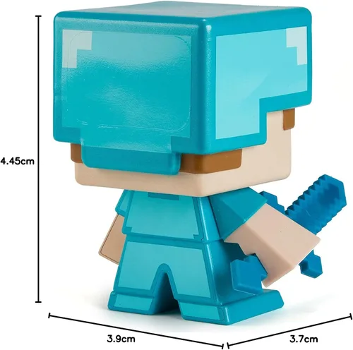 Vista 7 de Minecraft 2021 - Figura de edición especial - Steve de tamaño grande con armadura de diamante para festival en vivo de Minecraft, juguete de acción