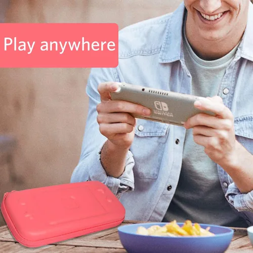 Vista 5 de CoBak Carrying Case for Nintendo Switch Lite - with 1 Screen Protector, 1 Grip Case and 4 Thumb Grip Caps, Ultra Slim Premium EVA Travel Pouch