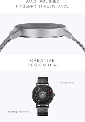 Vista 4 de SHENGKE SINOBI - Reloj de negocios para hombre diseño original de malla de acero para hombre reloj Relogio Masculino creativo