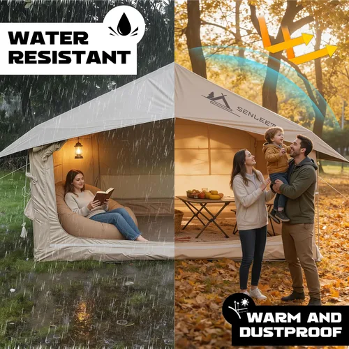 Vista 3 de SENLEETO Tiendas inflables para acampar, gran tienda de camping inflable con bomba manual, tiendas inflables fáciles de montar para 4-6 personas