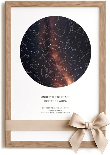 Vista 10 de CELESTORY - Papel enmarcado con mapa de estrellas, mapa de estrellas personalizado, mapa de constelación, tabla de estrellas, lienzo personalizado