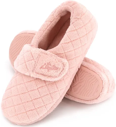 Vista 3 de LazyStep Pantuflas de interior ajustables con espalda cerrada para mujer con espuma viscoelástica acogedora y rizo en todo el cuerpo