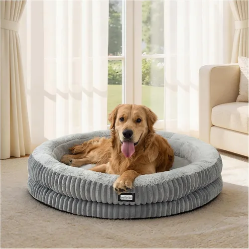 Vista 20 de BALANCE Cama para gatos, cama redonda lavable para gatos de interior, cama de felpa súper suave de piel sintética para cachorros y gatitos con parte