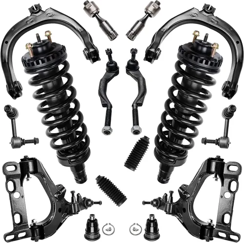 Vista 123 de Detroit Axle - Kit de suspensión frontal de 15 piezas para Jeep Grand Cherokee 99-04 1999 2000 2001 2002 2003 2004, brazos de control superior e