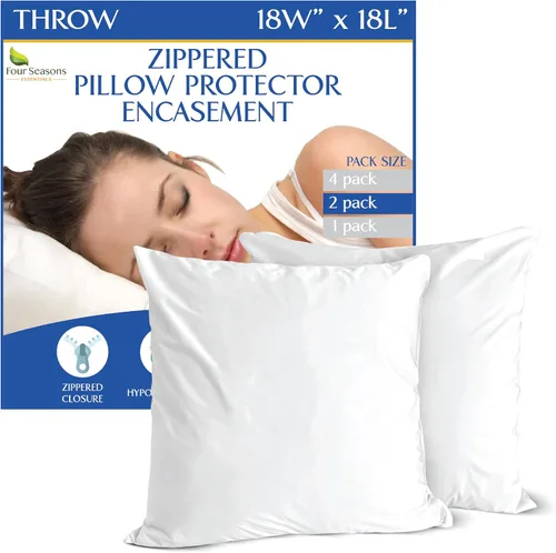 Vista 20 de Four Seasons Essentials Standard Pillow Protectors (Set of 2) – Zippered Waterproof Pillow Covers Hypoallergenic Dust Proof Pillowcase Encasement