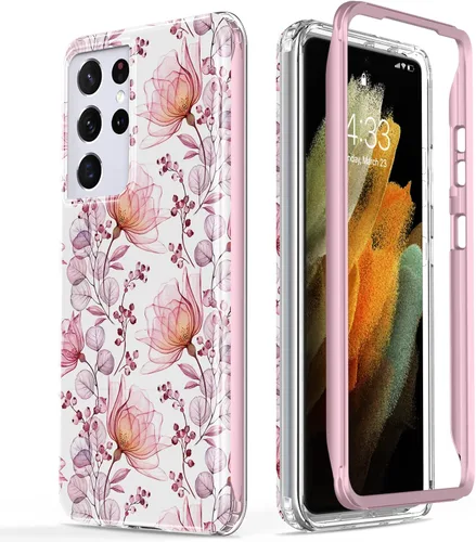 Vista 8 de Esdot Funda para Samsung Galaxy S21 Ultra, Grado Militar Pasa Prueba de Caída de 21 pies, Cubierta Resistente con Diseños de Moda para Mujeres