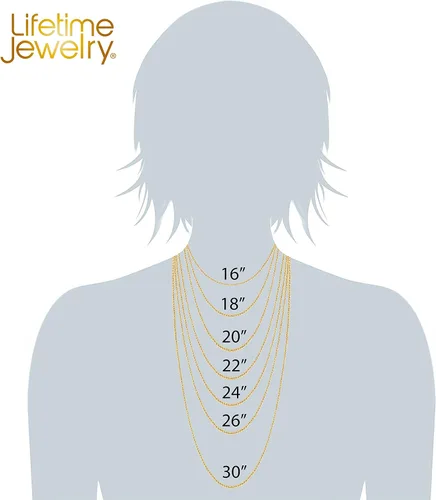 Vista 7 de LIFETIME JEWELRY Collar de cadena serpentina de 0.055in para mujeres y hombres, chapado en oro de 24 quilates, Chapado en oro, No es una piedra