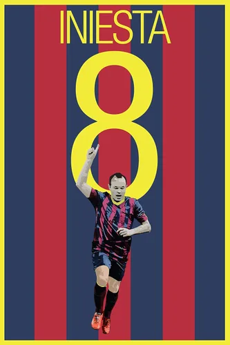 Vista 4 de Póster de Andres Iniesta de Barcelona Soccer Print – Arte de fútbol – Impresión de fútbol sin marco – Decoración de fútbol – Póster de fútbol