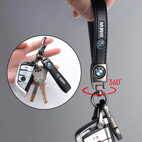 Vista 5 de NUDAM Llavero negro de cuero genuino compatible con BMW X1 X3 X5 X6 Z4 X6 X7 M Series 1 3 5 6 Series Llavero para hombres y mujeres